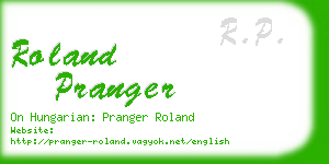 roland pranger business card